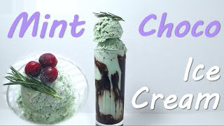 HOME CAFE Mint Chocolate chip Ice Cream Recipe 민트초코 아이스크림 만들기｜둥둥살롱(D.D Salon)