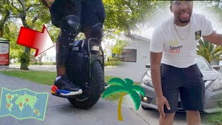 Day In The Life: Electric Unicycle MIAMI #TheGrandeurLife #Miami #EUC #electricunicycle#black#viral