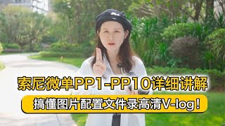 索尼微单PP1-PP10详细讲解，搞懂图片配置文件录高清V-log！