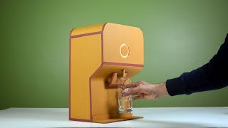 How to Make a  Modern Looking Water Dispenser Machine from Cardboard with LED Light