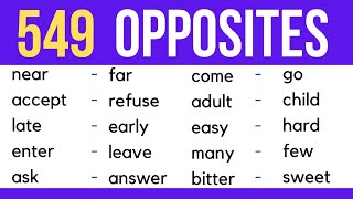 Opposites Vocabulary: Learn 549 Opposite Words in English to Expand your Vocabulary