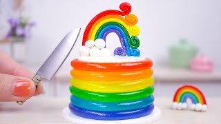 Miniature Cake Hack | Satisfying Miniature Rainbow Cake Decorating | Fresh Miniature Jelly Cake