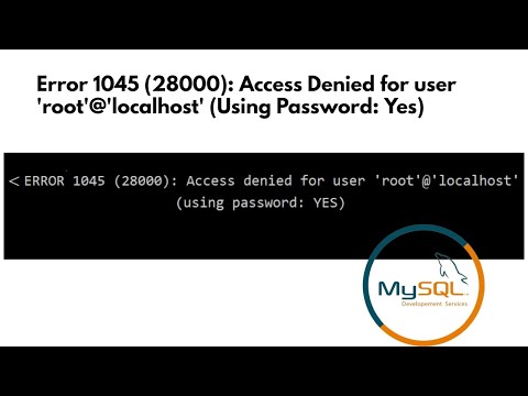 Error 1045 (28000): Access Denied for User 'root'@'localhost' (using password: yes)