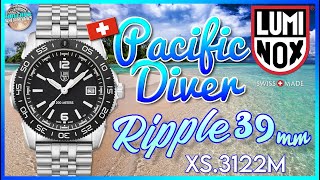 Smaller Size! | Luminox Pacific Diver Ripple 39mm 200m Quartz w/Tritium XS.3122M Unbox \u0026 Review