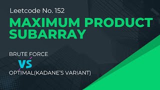 152. Maximum Product Subarray | Blind 75 | Explained | Brute Force vs Optimal