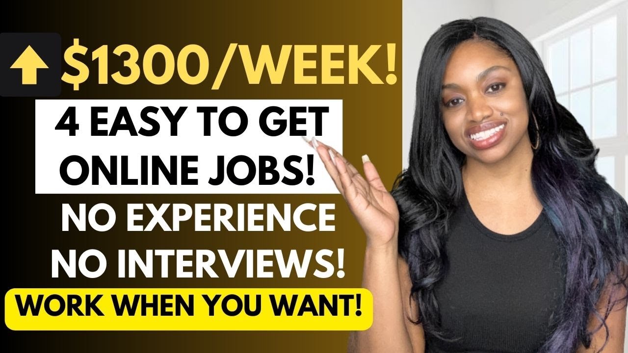 NEW! 4 EASY REMOTE JOBS $1300 WEEKLY PAY *NO INTERVIEWS* NO PHONE I NO ...