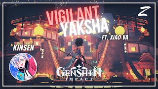 Xiao VA Sings: Vigilant Yaksha ft. @kinsen_syuuji  (Official Lyrics Video) | Prod. by MiXiao (米萧)