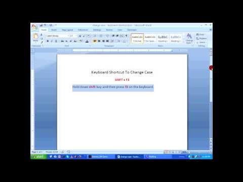 MS Word Tutorial - Change Case using keyboard shortcuts HD MS Word Tutorial - Change Case using keyboard shortcuts HD