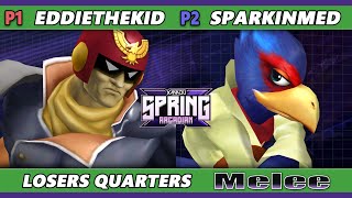 Xanadu Spring Arcadian Top 8 - EddieTheKid (Captain Falcon) Vs SparkinMed (Falco) Smash Melee - SSBM