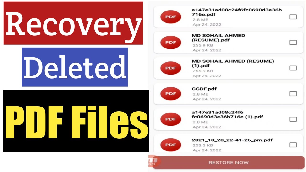 Recovery Deleted PDF Files | Restore PDF Files - YouTube