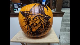 2025 pumpkin carving witch timelapse