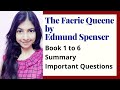 The Faerie Queene by Edmund Spenser Summary| Book 1 to 6| Important Questions for UGC NET English