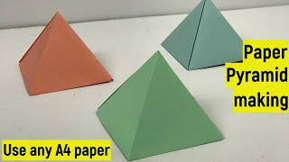 Paper pyramid making | How to make a paper pyramid out of one piece of paper | Easy craft | DIY