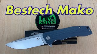 Bestech Mako / includes disassembly/ great design on a full sized G10 flipper !