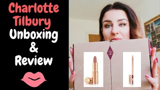 Charlotte Tilbury K.I.S.S.I.N.G Lipstick in Penelope Pink \u0026 Lip Cheat Liner in Iconic Nude Review!!!