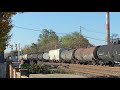 5 trains at fairport with ns 1093 cp 8064 csx 8801 and csx 8903 11 7