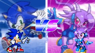 Sonic vs Lilac (SEGA vs GalaxyTrail) (Pivot Sprites Battle)