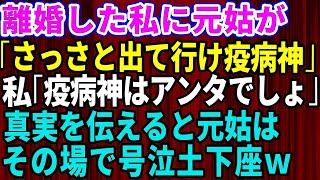 【スカッとする話】離婚した私に元姑が「さっさと出て行け疫病神！」私「疫病神はアンタでしょ」→真実を伝えると元姑はその場で号泣土下座【修羅場】