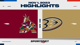 NHL Highlights | Coyotes vs. Ducks - November 1, 2023