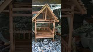 A miniature gazebo made of bamboo material. #miniature