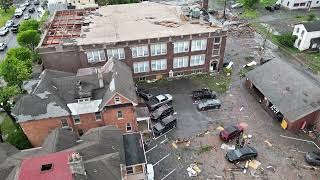 Drone video shows tornado damage in Rome, New York