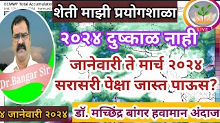 जानेवारी ते मार्च २०२४ सरासरीपेक्षा जास्त पाऊस? | #डॉ_मच्छिंद्र_बांगर, @शेती माझी प्रयोगशाळा