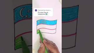 Uzbekistan Flag 🇺🇿 Emoji Drawing #viral #trending #shorts #ytshorts