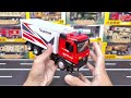 unboxing diecast truck of flatbed truck army truck wing box truck mixer truck