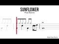 Sunflower - Post Malone | BEGINNERS DRUMS | Scrolling Scores