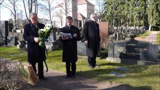 Hannes Salovaara, Ressun rehtori 1930-1935, kunniakäynti haudallaan Hietaniemessä 25.4.2016;