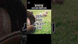 #shorts 2024KBO시범경기순위