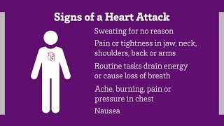 PSA Signs of a Heart Attack