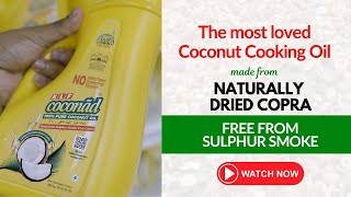 KLF Coconad Coconut Cooking Oil made from Naturally dried Copra, Free from Sulphur Smoke! Watch now