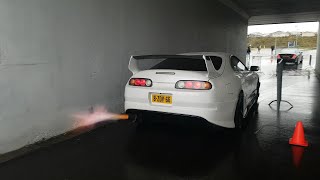 AutoMaxx Streetpower Cars entering / leaving - Supra flames, loud bangs, Turbo sounds