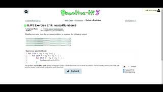Exercise 2.14 (nestedNumbers3) Java Tutorial || Practice-It