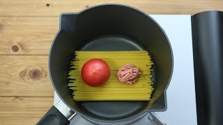 ミートソースパスタをワンポットで作りたい