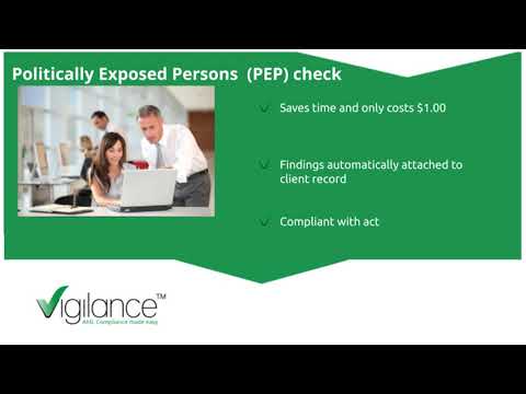 PEP checks with the Vigilance AML Compliance Platform