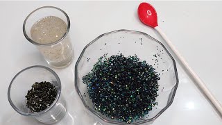 [ASMR] Black star crunch slime | how to make crunchy slime | satisfying video