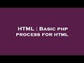 HTML : Basic php process for html