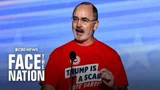 UAW President Shawn Fain delivers DNC speech wearing shirt that says \