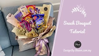 How to make a Snack Bouquet || Handmade Snack Bouquet Tutorial || DIY 零食花束教程 || 零食与满天星花束