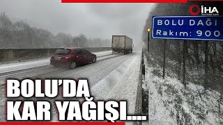 Bolu Dağı'nda Beklenen Kar Başladı