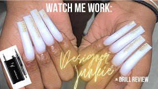 WATCH ME WORK: XL DESIGNER NAILS | MELODY SUSIE NAIL DRILL REVIEW
