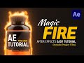 After Effects Magic Fire Burn Easy Tutorial l 불타오르는 효과 (Include project files)