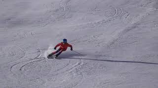 Fabulous skiing by 10 year old racer...Allalin Glacier, Saas Fee, Switzerland