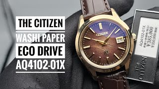 [4K] The Citizen Nature Collection High Accuracy Eco-Drive Washi Paper Titanium LE 250 Pc AQ4102-01X