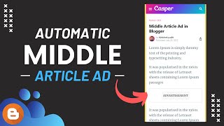 How to Add Middle Article Ad in Blogger | Google Adsense