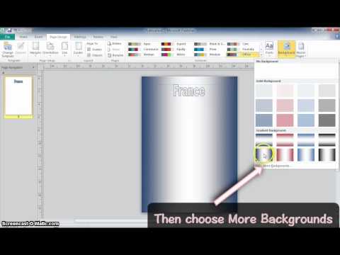 Setting a background picture in Publisher Setting a background picture in Publisher