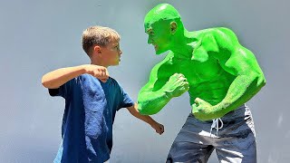 Crazy Hulk vs 7 Year Old Boy Epic Battle