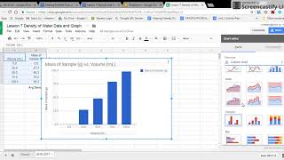 Using Google Sheets to Calculate and Graph Density